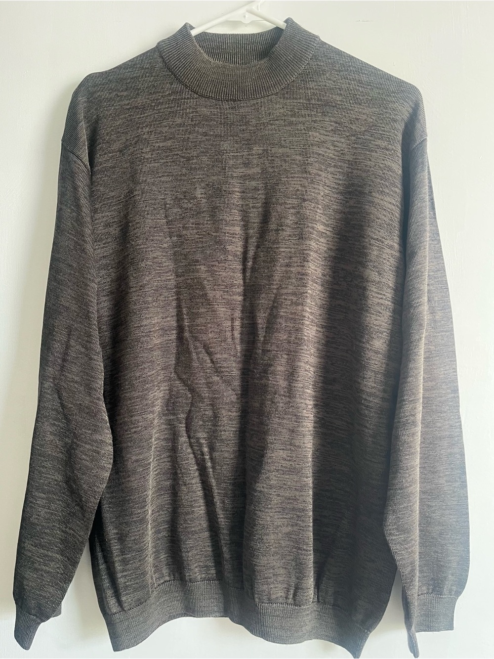 Roberto villini Men's Dark Green Olive Heather Turtleneck Sweater